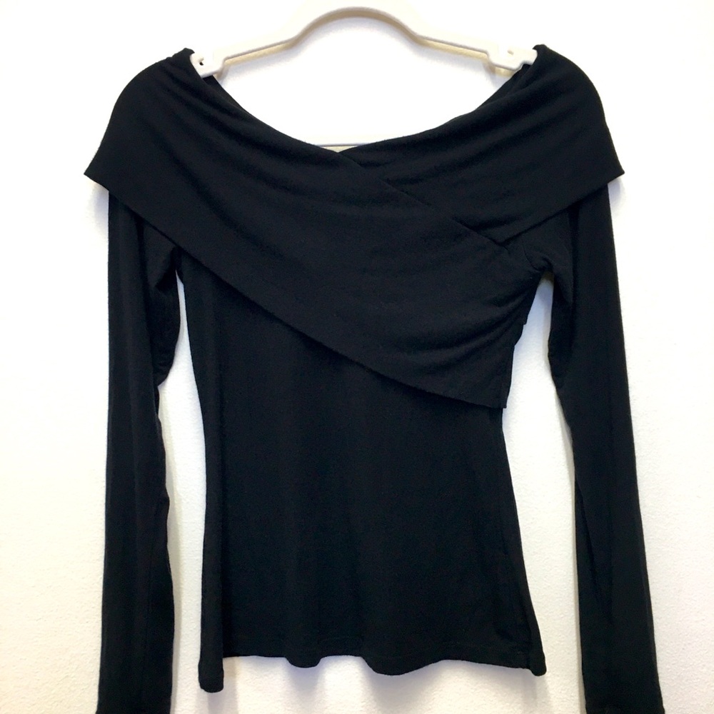 Theory Long Sleeve Blouse XS Black Stretchy
